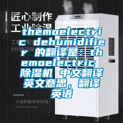 themoelectric dehumidifier 的翻譯是:themoelectric 除濕機 中文翻譯英文意思,翻譯英語